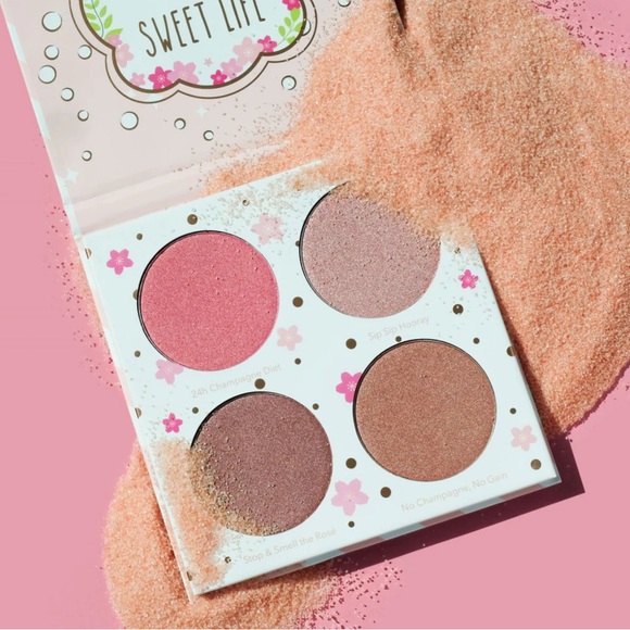 BEAUTY BAKERIE Cotton Candy Champagne Blush Palette 4 matte and metallic colors - Picture 4 of 4
